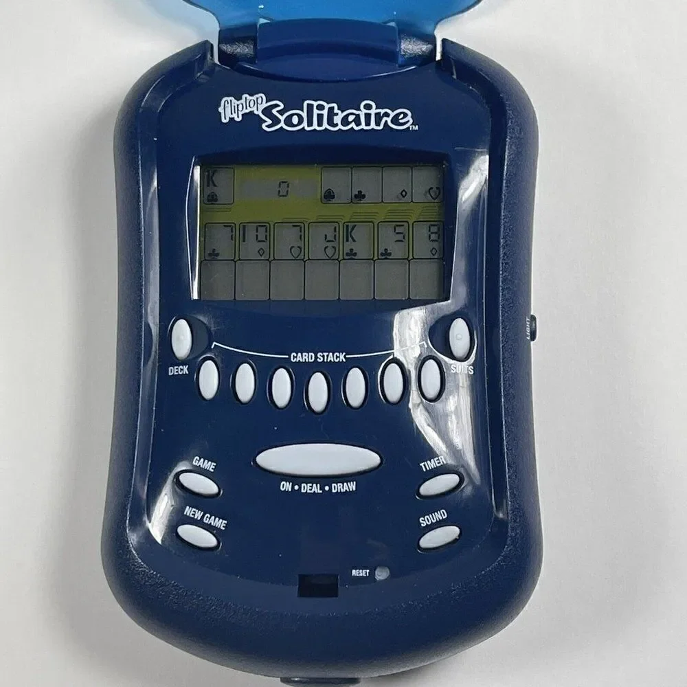 Radica - Flip Top Lighted Solitaire (2003) Blue - Handheld Electronic Game